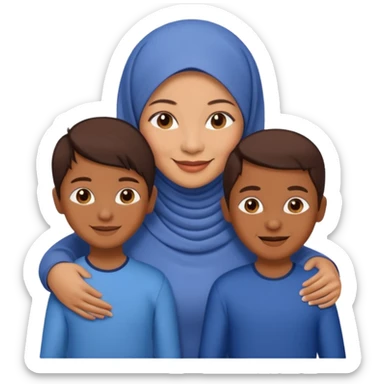 A Malay mum, around 35 years old, with two children aged about 12. sticker