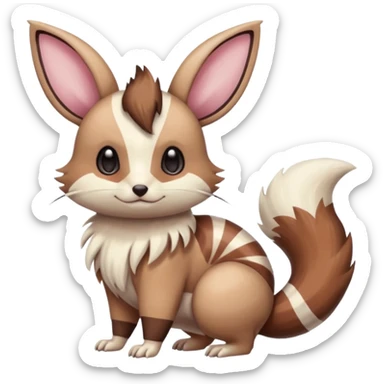 Furret-Linoone-Minccino-Eevee-fusion sticker