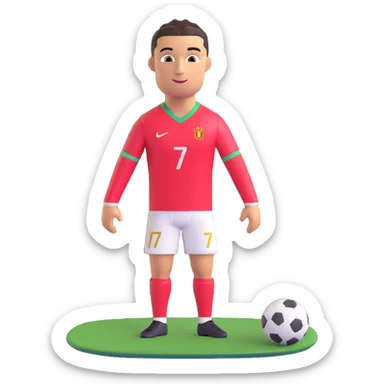 Cristiano Ronaldo, football star, realistic 3D emoji style sticker