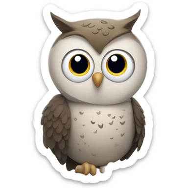Owl with aesthetic stars and moons  sticker