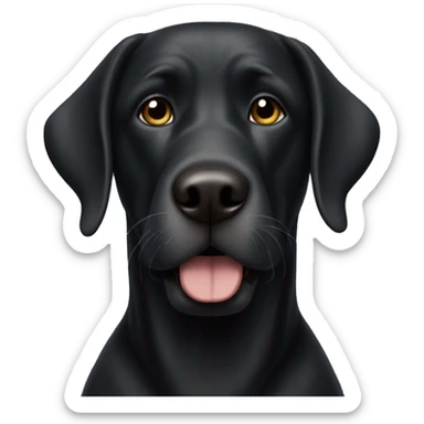 realistic black lab with a scruffy grey beard and eyebrows sticker