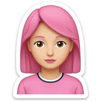 icono silueta de mujer rosa sin rostro sticker