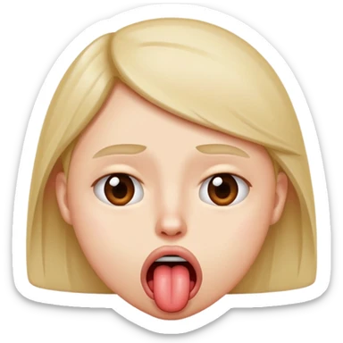 Upset, sticking tongue out at someone sticker