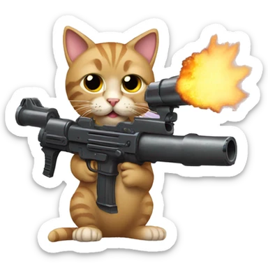 cat with minigun  sticker