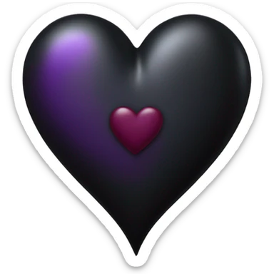 black gothic heart with burgundy or purple  sticker