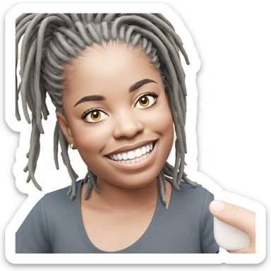 smiling boy with dreadlocks sticker