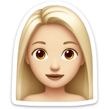 Fair skin tone colour with red coloured eyes with dark red coloured long hairs sticker