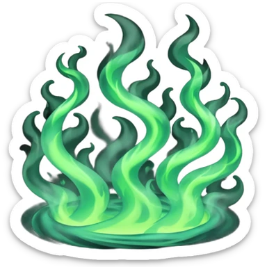 underworld with green flames sticker