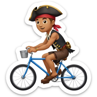 A pirate riding a bike sticker
