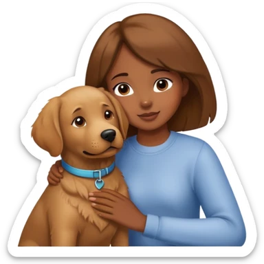 Labrador dog and girl sticker