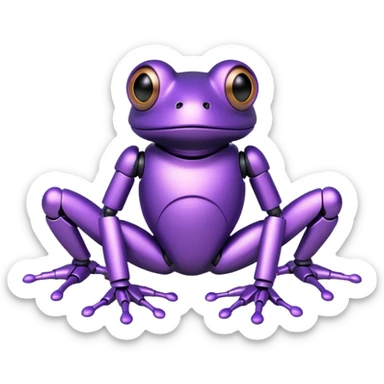 robot purple frog sticker