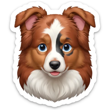 Red merle australian shepherd with blue eyes sticker