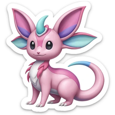 Pastel Colorful Glossy Smooth Soft Shiny Celestial Crescent Lunar Shiny Glossy Lumine Stellar Rattata-Cresselia-Milotic-Sylveon-Lunala-Noibat-Espeon-Purrloin-Fakemon-hybrid-creature (full body) sticker