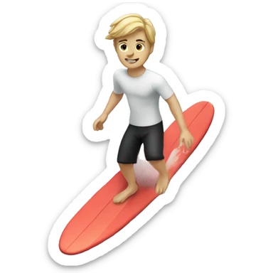 White boy surfing sticker