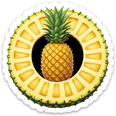 pineapple slice circular no leaves sticker