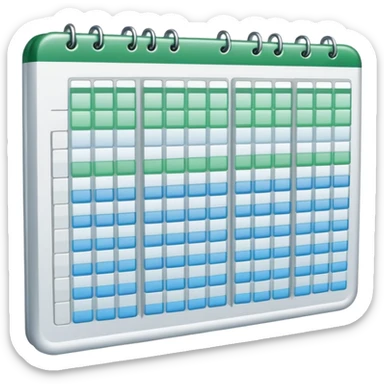 spreadsheet file with rows and columns sticker