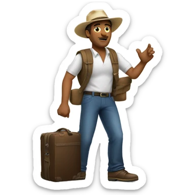 hitch hiking. Make this man look latino sticker