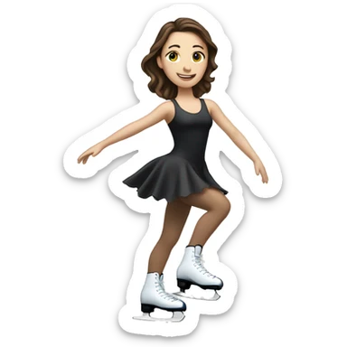 white woman brunette figure skating  sticker