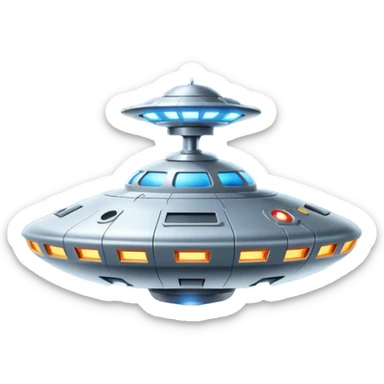 UFO mother ship attacking earth sticker