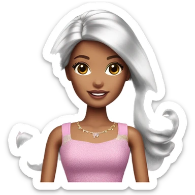 barbie doll black hair sticker