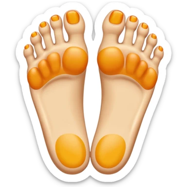 foot soles with 5 spreaded toes sticker