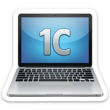 laptop with “1C” on the screen sticker