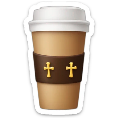 Coffee with 3 roman crosses sticker