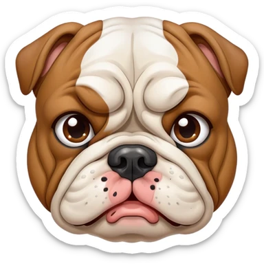 Sad Bulldog with a tear  sticker