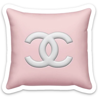 Light pastel pink and white Chanel pillow sticker