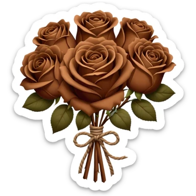 brown rose bouquet sticker