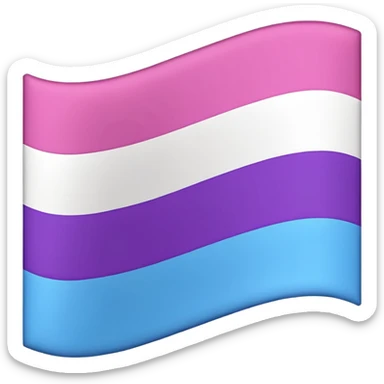 I want a flag, I want the first stripe at the top of the flag to be pink 🩷. I want The middle stripe to be the color purple 💜. And finally the bottom stripe I want the color blue 💙. Only those three colors in that exact order, pink, purple, blue. Make the colors more vibrant sticker