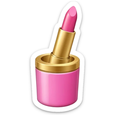 REALISTIC pink lipstick, gold container sticker