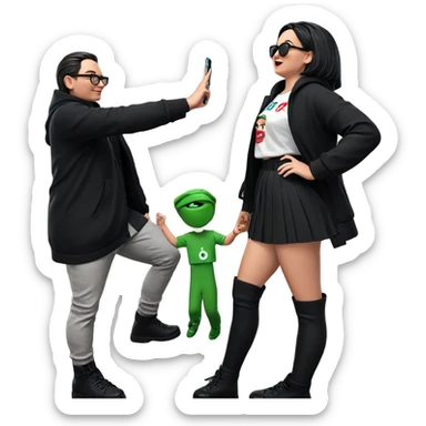 girl and boy fashion pose sticker