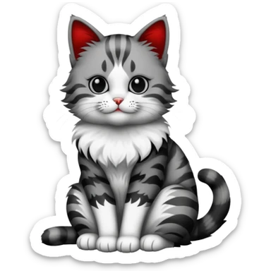 full body of cat having tattoo, front view sticker