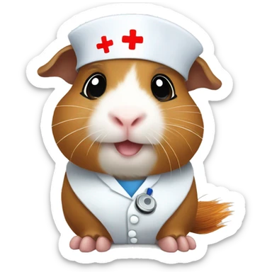cute guinea pig nurse sticker
