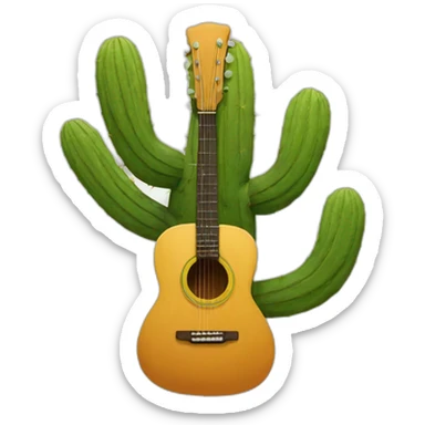 Guitar cactus sticker