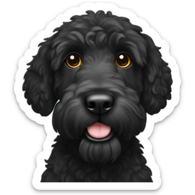 Black labradoodle whit name Bicho sticker