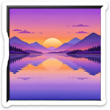lake sunset sticker