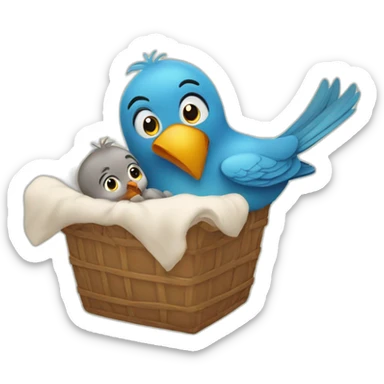 bird delivering baby boy sticker