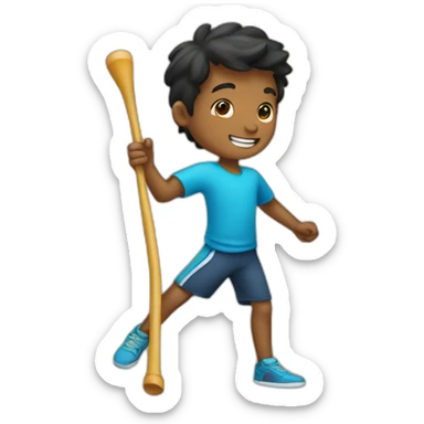 boy twirling baton sticker
