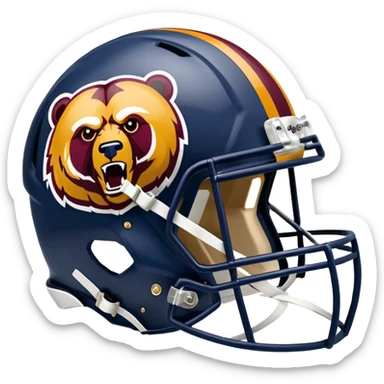 Washington commanders, football helmet facing Chicago Bears football helmet sticker