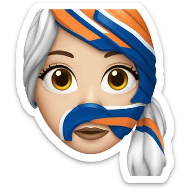 Edmonton oilers nhl blue eyes female fan sticker