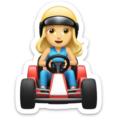 Blonde girl in gokart sticker
