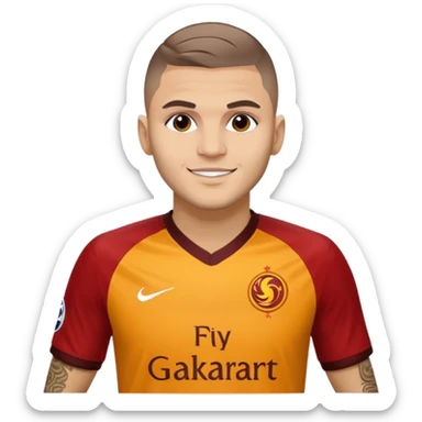 Mauro icardi Galatasaray formasıyla gol sevinci yapıyor sticker