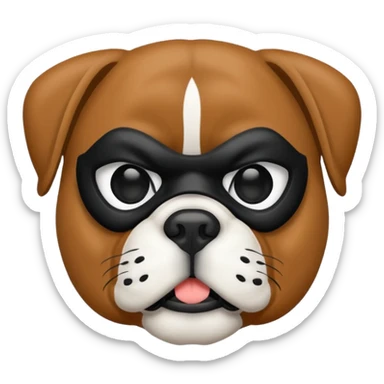 Boxer dog black mask sticker