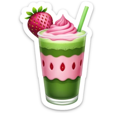 An iced strawberry matcha  sticker