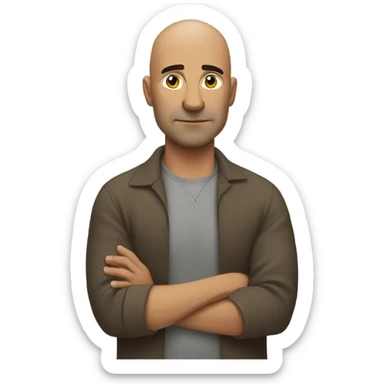 Bald Hispanic man feeling naked  sticker