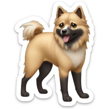 Indian Spitz full body sticker