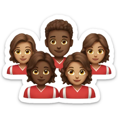 Team with red clothes sticker