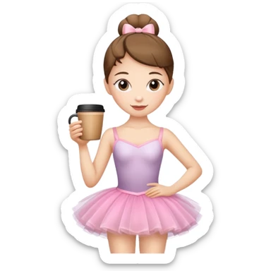 Ballerina with coffee sticker